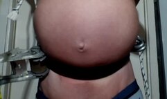 My play with my belly button and my big drum, squeezing and stretching