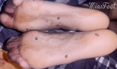 Teen Nylon Footjob and Solejob + Extreme multiple Cumshot