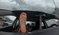 “DASHCAM ADVENTURES teasing my husband with my dirty wrinkled soles”