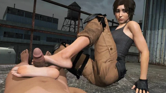 Lara Croft Footjob Porn Video