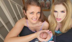 Step-Sisters Jerk & Suck Off Pervy Step-Bro