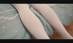 White silk JK uniform stockings for mouth closure