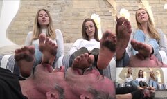 GABRIELLA, MARIANNA & VICTORIA - You must learn how to clean our feet! - EXTREME dirty feet licking, final with SOAP ON TONGUE (CRAZY INSANE CLIP!)