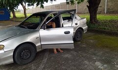 Your car breaks down and while checking what broke down you walk in flip-flops to end up pumping the pedals (3)