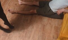 Fifi grabbed and held by her ankle struggling to get away replay