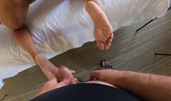 Cum Covered Porn Star Feet! (51 yr old Leeanna Heart) Part 3 of 3 (POV GoPro CHEST)