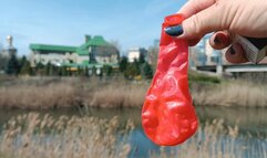 smoking and pop balloons on nature