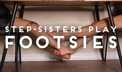 Step-Sisters Play Footsies