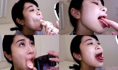 [Premium Edition] Mami Sakurai - Showing inside cute girl's mouth, chewing gummy candys, sucking fingers, licking and sucking human doll, and chewing dried sardines - MOV 1080p
