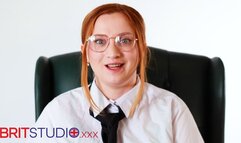 Sexy Redhead Secretary Gives JOI