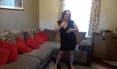 Big boobs in little black dress