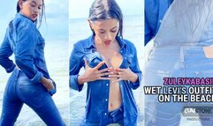 Wet levi's outfit on the beach - Zuleyka