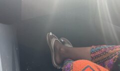 “Dirty car floor n pretty feet”