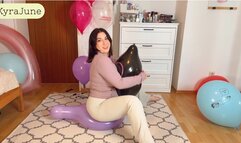 Playing with Helium Balloons and Popping Balloons Multiple Ways - Nastila Balloons with Various Prints