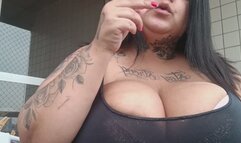 Just smoking on the balcony