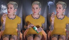 Lace Simply Smoking a More 120 in a Yellow Dress