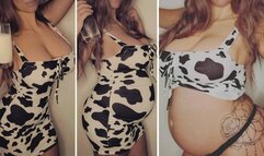 Belly bloated with milk