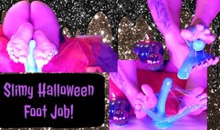 Multi-Technique Foot-job with SLIME Halloween
