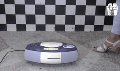 Working radio under ugly heeled Sandals