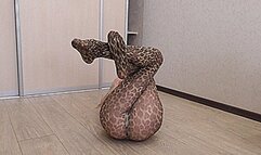 Leopard print tights long legs! MP4