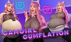Camgirl Cumflation - Desperate Cum-Filled Belly Expansion
