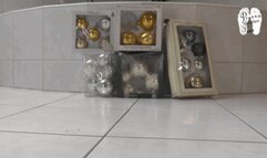 Christmas tree decorations under Chucks