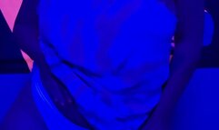 Seductively wetting panties in the black light