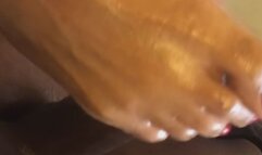 BBC Foot Job With Real Audio and Cumshot