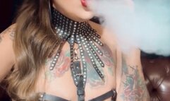 Newport - Lilith all in leather, straight from hell, making you breathe all her smoke