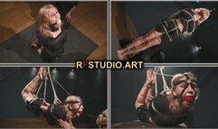 Bramble - Long Bondage & Gag Slave Training - From Leather Restraints and Bastinado to Rope Hogtie Suspension (FULL HD MP4)