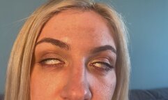 Sexy blonde rolling eyes