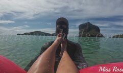 Worshipping my feet on a private island