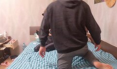 catwoman smoke and blow smoke in the crow face, different angles view