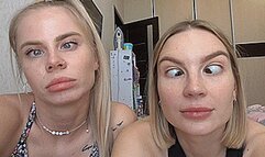 Blondie and Milora cross their eyes! MP4
