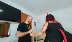 Farting Brazilian domination, part 1, by Miss Ariel and Slave Rebbit Guy, (cam by Manu)