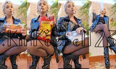 Smoking and crushing food with my shiny boots - Kinkerbell23