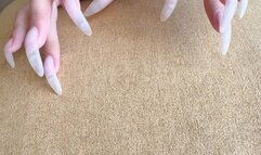 #64 - Scratching pillow with bare natural nails