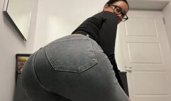 Custom Grey Jeans Ass Worship