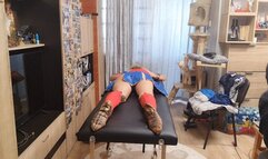 zorro brush wonderwoman hair and massage her head