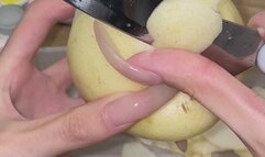 #78 - Peeling apple while you watch my nails