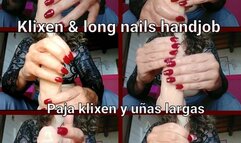 Klixen handjob with long red nails - hands fetish - nails fetish