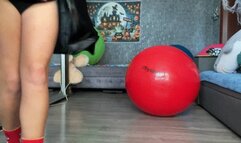 Halloween jump on red physioball