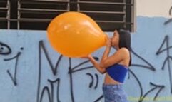 Natalie Blows to Pop a 17" Tuf-Tex