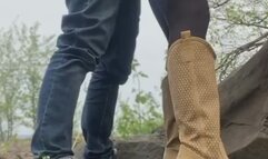 whore fucked in the woods and takes the cum in her mouth and swallows it all italian