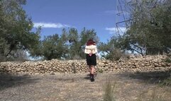 Slave ThannaA - First ever Bondage Walk Training in the spanish woods - Part 1 wmv HD