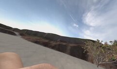 Alone woman on the beach growing up