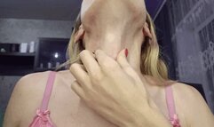 Squeezing and massaging my neck