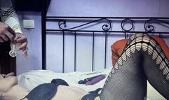 slutty wife drinks cum from condom after fuck