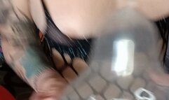 spit in balloon on balloon and blowtopop