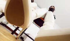 LCT_XG397f XG Lin Double S white Boots and white Pantyhose feet CBTrample ejaculation 2F f [Whole-body perspective]